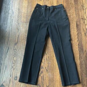 St John Sport black twill gold hardware 5-pocket style denim pants/jeans. Size 8